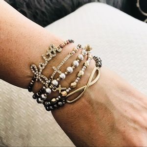 Faith Cross Infinity Bracelets Beaded Set of 5